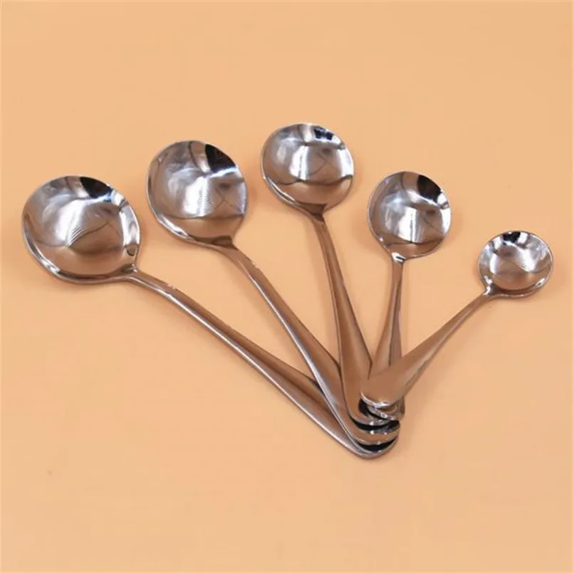 1PCS Stainless Steel Spoon Colorful Long Handle Round Soup Spoons Tea Coffee Drinking Tools Kitchen Tableware cucharas S27#F (11)