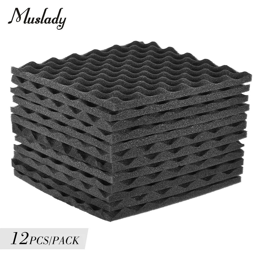

30 * 30cm / 12 * 12in Soundproof Wave Foam Sound Absorbing Cotton to Reduce Echo and Reverb Instrument Accessories