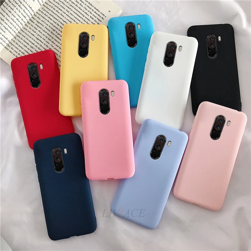 Чехлы для телефонов xiaomi pocophone f1 матовый Мягкий Силиконовый ТПУ чехол карамельных