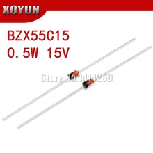100pcs/lot 0.5W 15V BZX55C15 1/2W DO-35 Zener Diodes