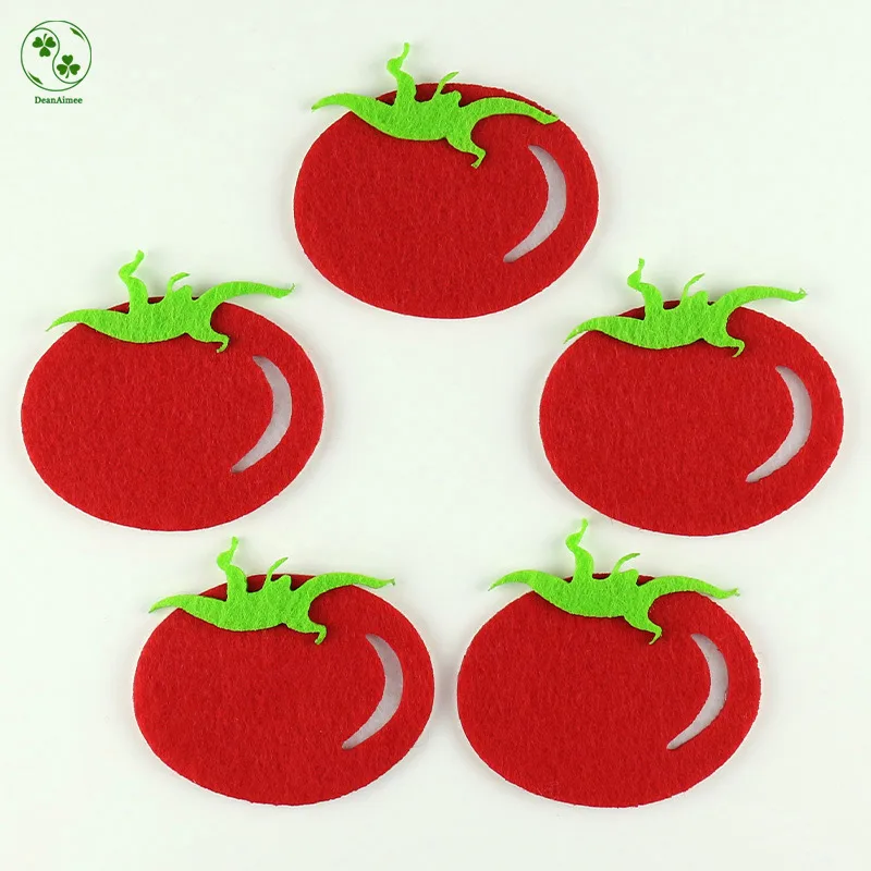 

Hot Sale Felt Tomato Applique Non-woven Vegetable Patch For DIY Sewing Supplies, Wall Decor DIY Baby Scrapbooking 5Pcs/lot