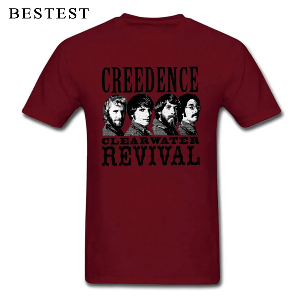 2018 Discount Men T Shirt Creedence clearwater revival 2215 Tops & Tees 100% Cotton Round Collar T-shirts Fitness Tight Creedence clearwater revival 2215 maroon