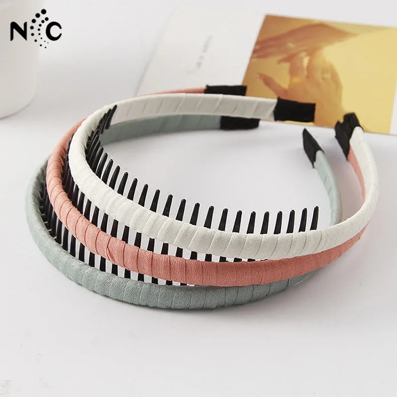 

1pc/lot Korean Cute Women Headdress High Quality Cloth Wrap Headband With Teeth Child Hair Hoop for DIY Girls Hair Accessories