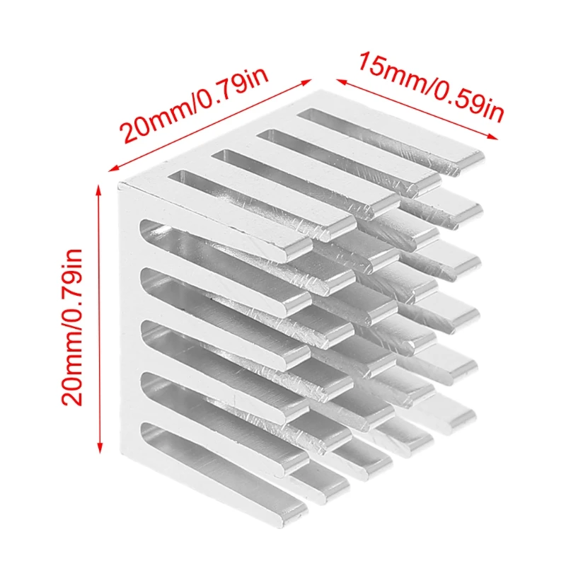5 шт./компл. 20x20x15 мм Охлаждающий радиатор ЦП GPU микросхема Алюминий радиатора