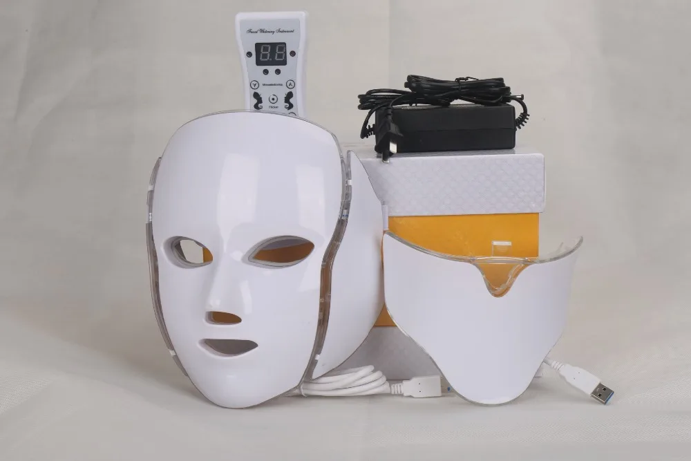 LED 7 Colors Light Microcurrent Facial Mask Machine Photon Therapy Skin Rejuvenation Facial Neck