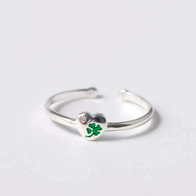 

2019 new 925 sterling silver jewelry four leaf clover finger ring silver 925 open ring factory supply making for women gifts