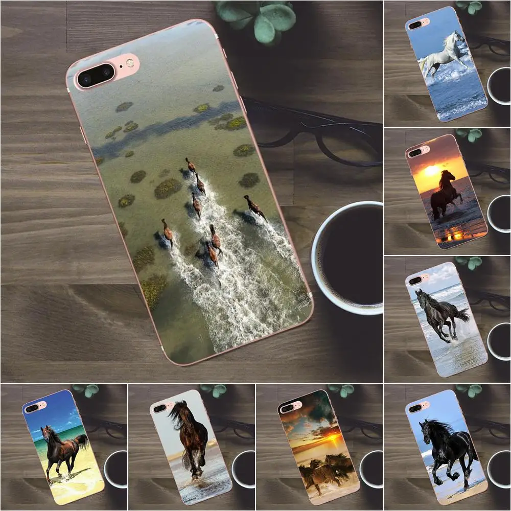 Bixedx для Apple iPhone 4 4S 5 5C SE 6 6S 7 8 Plus X Galaxy A3 A5 J1 J2 J3 J5 J7 2017 красочные лошади бегущие на