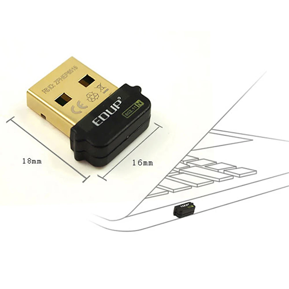 Mini USB 150Mbps 802.11n wifi Adapter wireless Network CARD EDUP EP-N8508GS RTL8188CUS Chipset For Raspberry with bag package