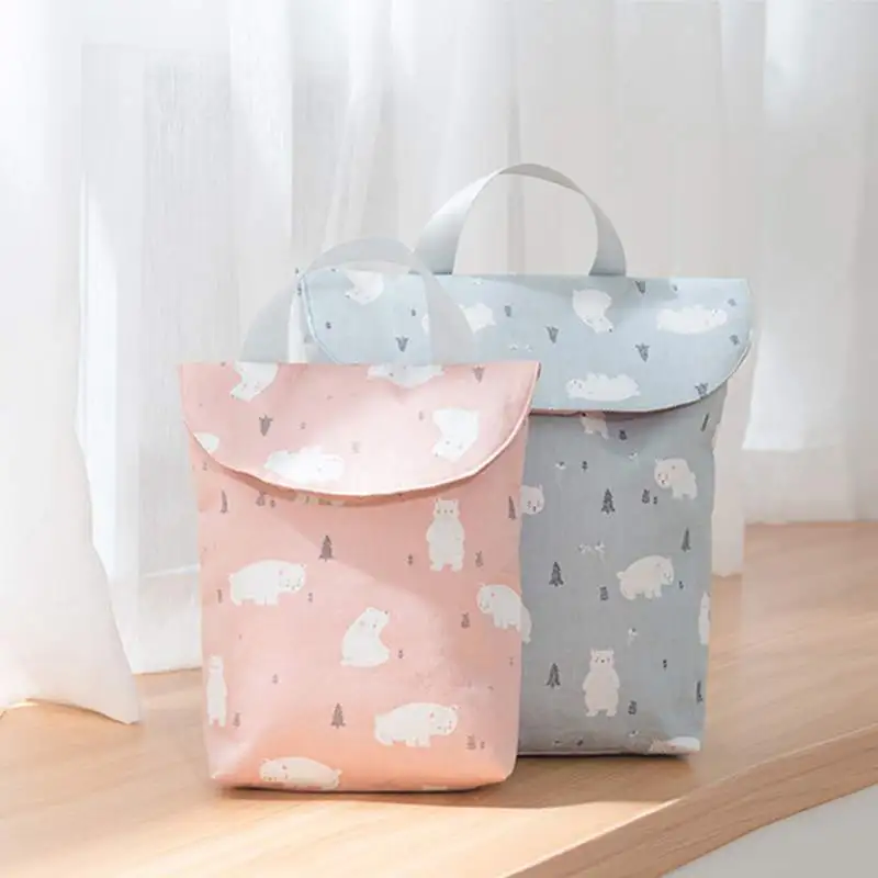 

Baby Diaper Storage Bag Bottle Diaper Cloth Bag Reusable Waterproof Prints Out Carrying Case Large Capacity Storage Bag