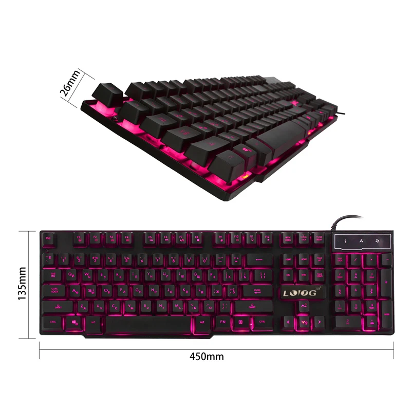 Игровая клавиатура с русской подсветкой компьютерная мышка игровая со
