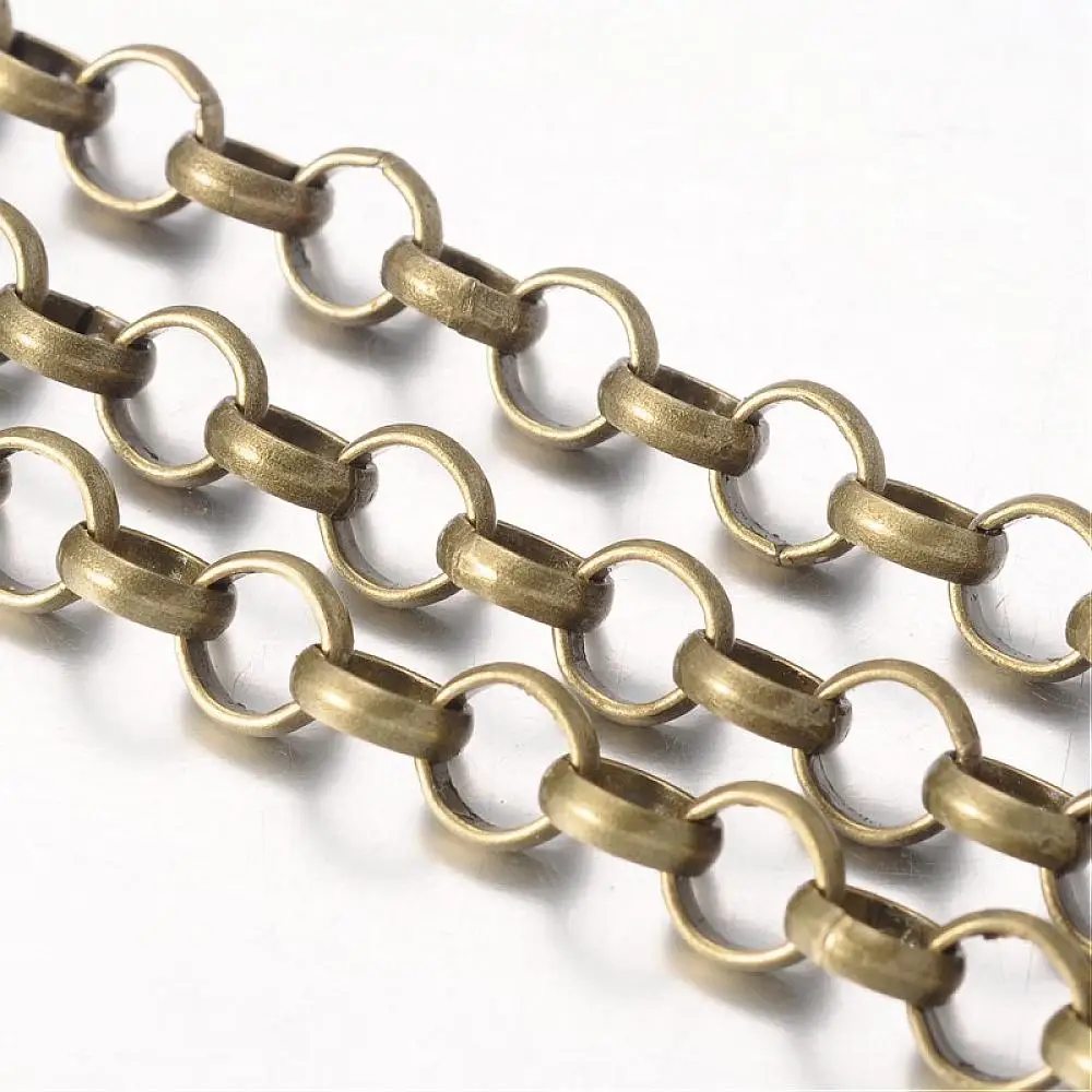 Iron Cross Chains, Rolo Chains, Lead Free and Nickel Free, Round