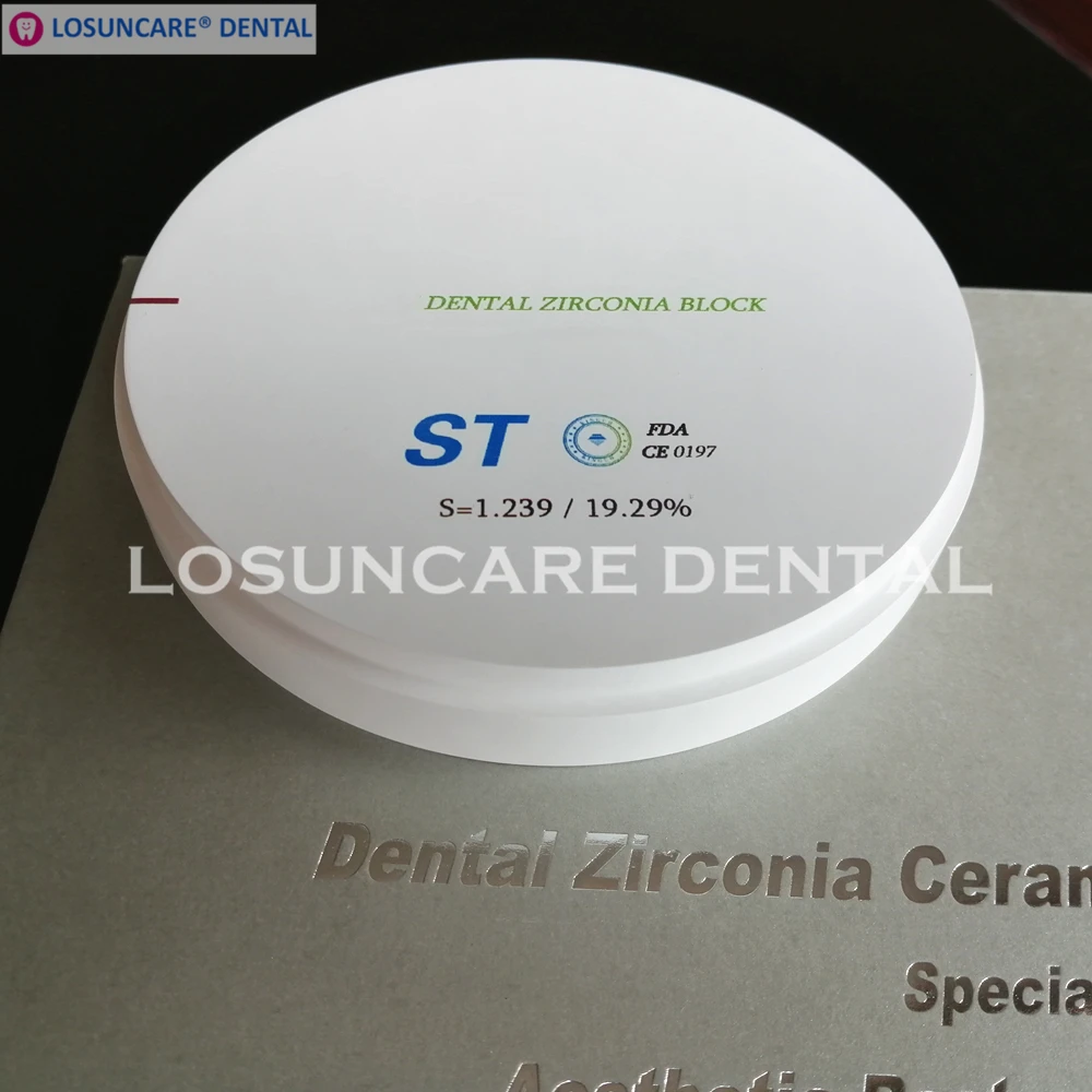 

LOSUNCARE 1 Piece ST OD98*10/16/18/20/22/25MM Wieland System Dental Zirconia Block for Milling Machine Zirconium Ceramic Block