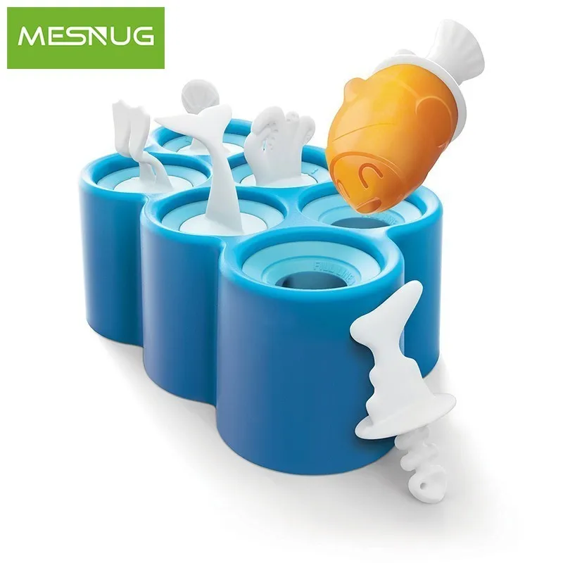 

MESNUG 6 Sea Creature Silicone Popsicle Molds Safe Easy Release Ice Cream Mould Tools In One Tray Easy To Clean Ice Pop Mold