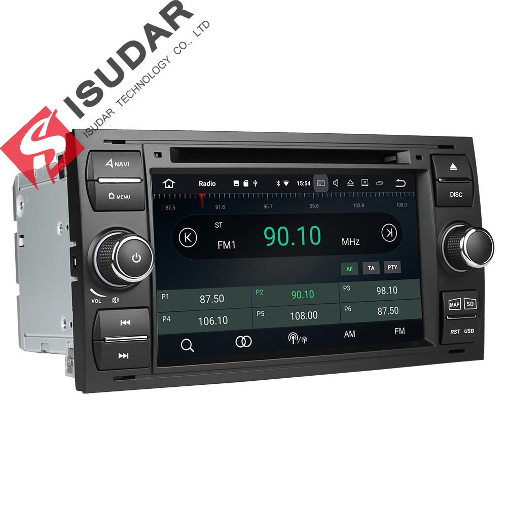 Flash Deal Isudar Car Multimedia Player GPS Android 8.0 2 Din Stereo System Radio For Ford/Focus/Mondeo/Kuga Octa Core Wifi Microphone DVR 2