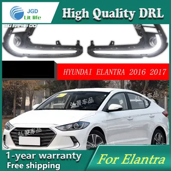 

Free shipping !12V 6000k LED DRL Daytime running light case for Hyundai Elantra 2016 2017 fog lamp frame Fog light Car styling