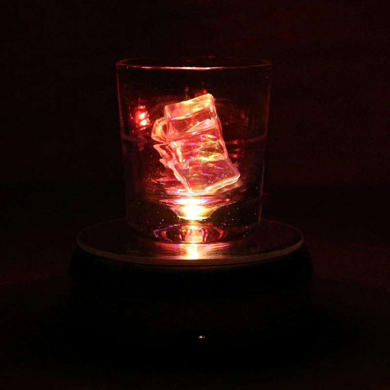 New 7 LED 4'' Unique Rotating Crystal Display Base Stand White Light W/AC Adapter