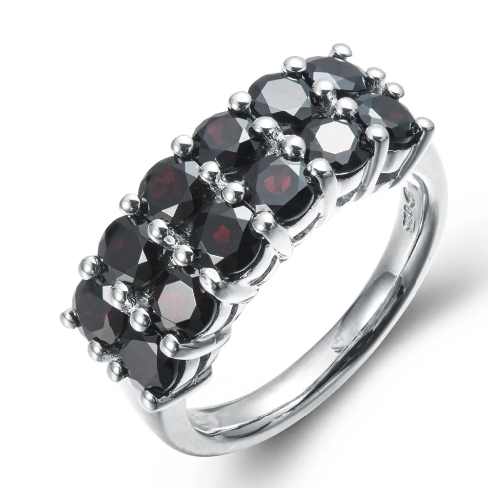 Hutang 1.92t Natural Black Round Gemstone Solid 925 sterling