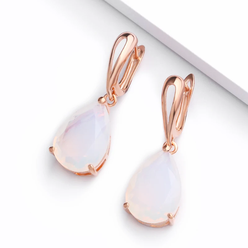 Серьги OCSERIO Gold 585 женские серьги из циркония с кристаллами в форме капли воды