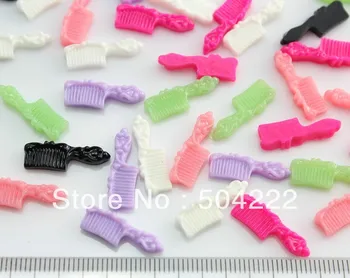 

250pcs little lovely candy shiny color comb assorted resin Cabochon for Kawaii Decoden DIY Projects 23mm