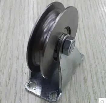 

2Pieces/Lot Wheel Diameter:35mm U Groove Bearing Bracket Pulley Bracket Steel Wire Rope Iron Wheel