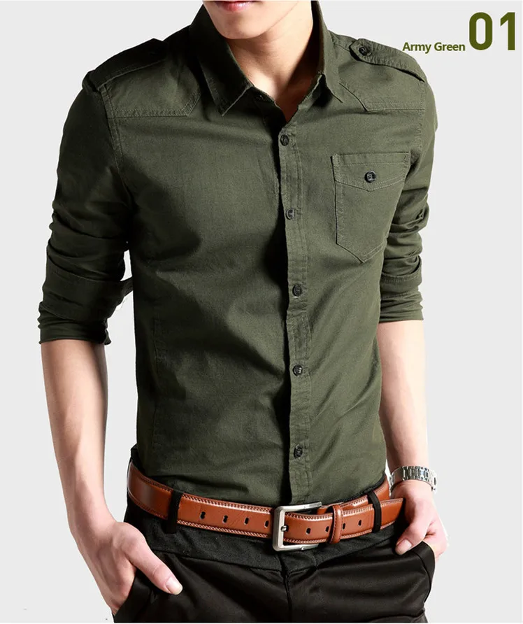 army green mens dress shirt