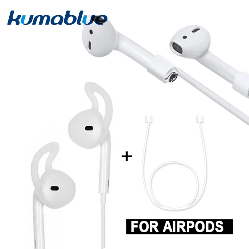 Silione AirPods Strap Secure Wire Cable Connector Holder Anti-Lost Neck bluetooth Earphone Earbuds Ear Cover Hook Headset | Электроника