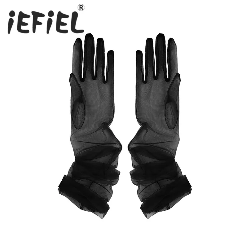 

New Arrival Women Female Transparent Tulle Full Finger Long Gloves Mittens for Formal Occasion Party Photography Accessories