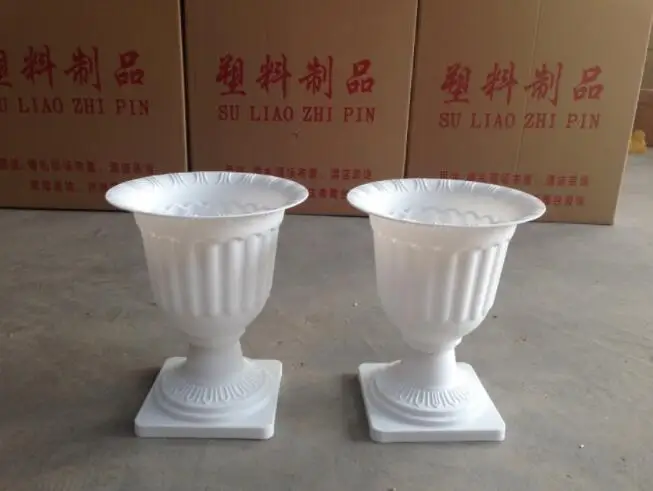 Белые переработанные пластиковые трубы ваза ПВХ римские цветочные горшки для украшения свадебных вечеринок