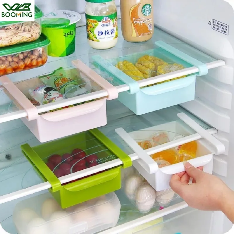 WBBOOMING Кухня Холодильник коробка для хранения продуктов контейнер свежий разделитель слой стеллаж для хранения выдвижные ящики свежий сортировочный Органайзер