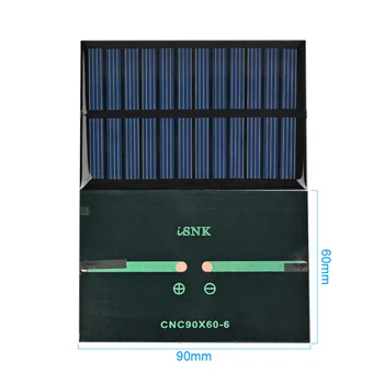 

SUNYIMA 5PCS 90*60mm 6V 100mA 0.6W Solar Panel Grade Polycrystalline Silicon Solar Charger The Phone Charger Photovoltaic Cell