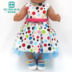 Одежда для кукол подходит 43 см игрушка новорожденная кукла американская кукла аксессуары хлопок Принт детское платье