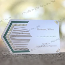 Металлический цвет, металлические визитки, 100 шт в партии роскошный Металл Бизнес ВИП-карта карты, двухсторонняя № 3003