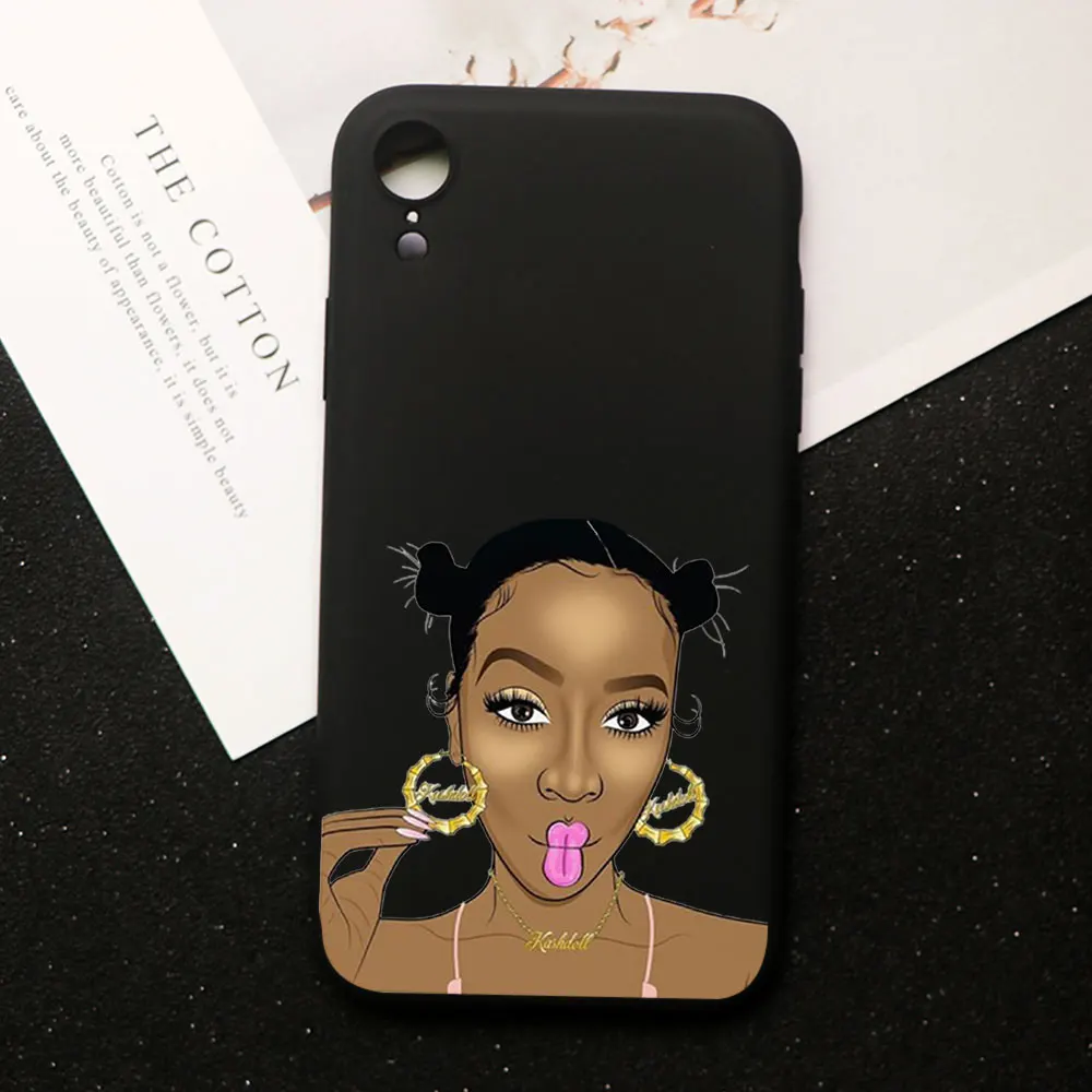 Забавный чехол для телефона kash doll Black Girl для iPhone 7, 6s, 8 Plus, 5S, SE, X, XR, XS, MAX, TPU чехол для samsung A50, S8, S9, S10 - Цвет: TPU A1673