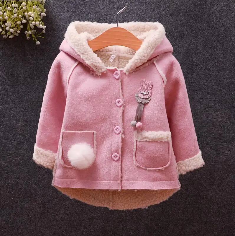 BibiCola/ новорожденных для маленьких девочек новая зимняя верхняя одежда с капюшоном толстые теплые детские Детская куртка для девочек для маленьких девочек флис наряды Пальто