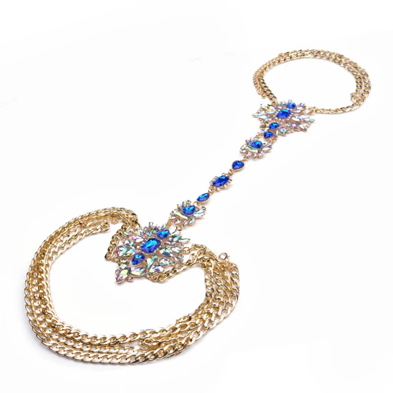 

Women Body Chain Jewelry HOT NEW Shiny Body Chain Long Necklace Gold-color Maxi Handmade Link Chain Body Bikini Jewelry