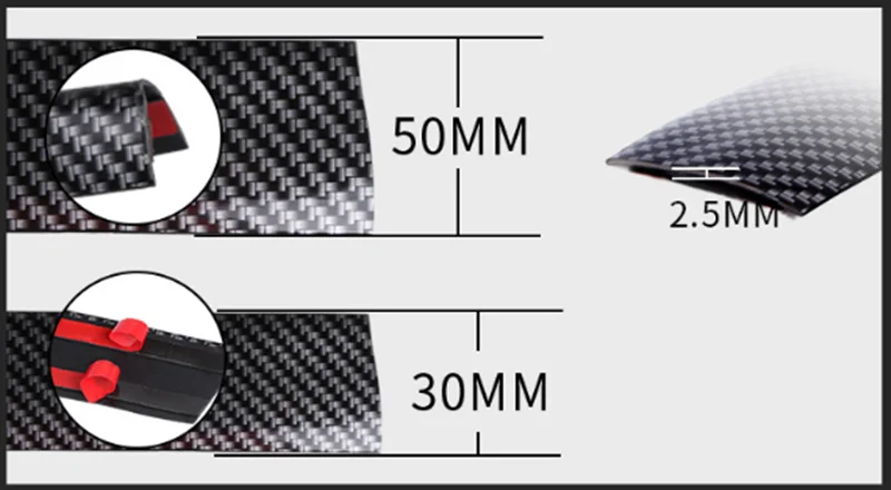 УГЛЕРОДНЫЙ волокнистый слой резины бампер порога протектор край защита наклейки для автомобиля Toyota Camry Highlander RAV4 Корона REIZ COROLLA