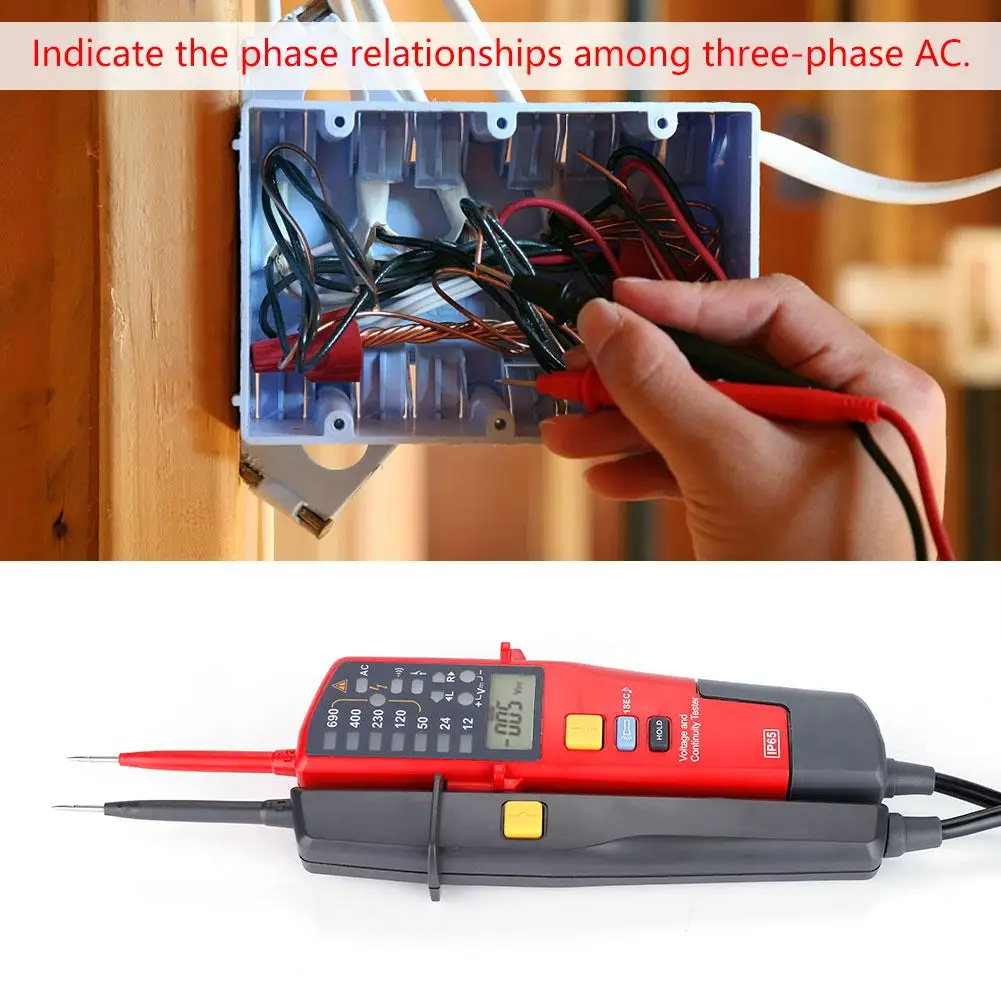 UNI-T UT18C цифровой AC/DC тестер напряжения и непрерывности Авто Диапазон измеритель напряжения RCD тестер Ручка детектор индукции сенсор
