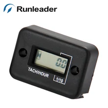 1pc Gas Engine MX Black Tachometer Hour Meter For Gasoline Engine moto motorcycle marine glider ATV UTV lawn mower