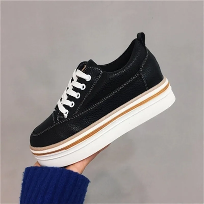

2018 spring new white shoes lace casual shoes students shoes