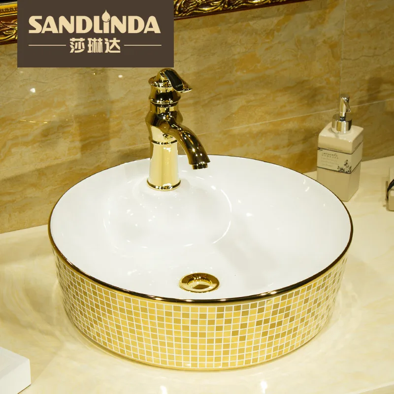 

Luxury fashion circle counter basin art basin wash eramic