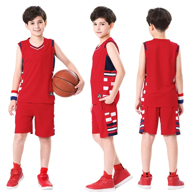 Kids Basketball Jerseys 2019 Basketball Uniforms Child Sports Clothes Custom Logo Basketball