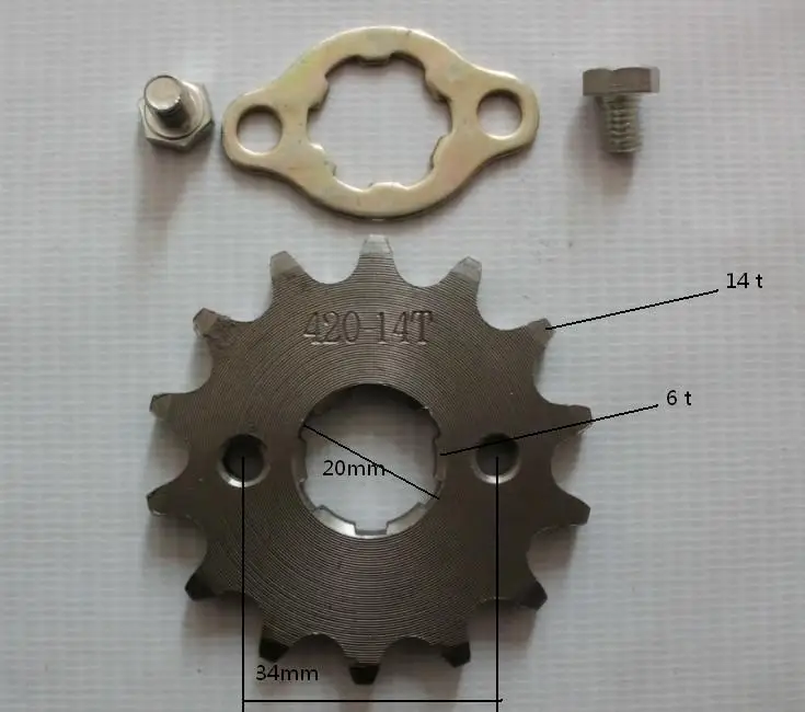NEW 14t 14tooth 20MM FRONT engine gear sprocket FOR 420 CHAIN FOR HONDA YAMAHA KAWASAKI motorcycle