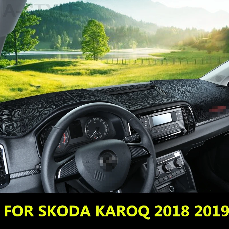 Для SKODA KAROQ 2018 2019 крышка приборной панели коврик Солнцезащитный Избегайте