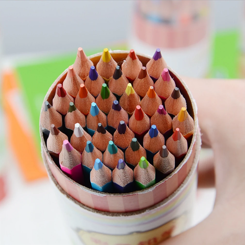 Бутилированные ученики Профессиональные цветные карандаши для рисования картина-раскраска коробка карамельных цветов грифельные