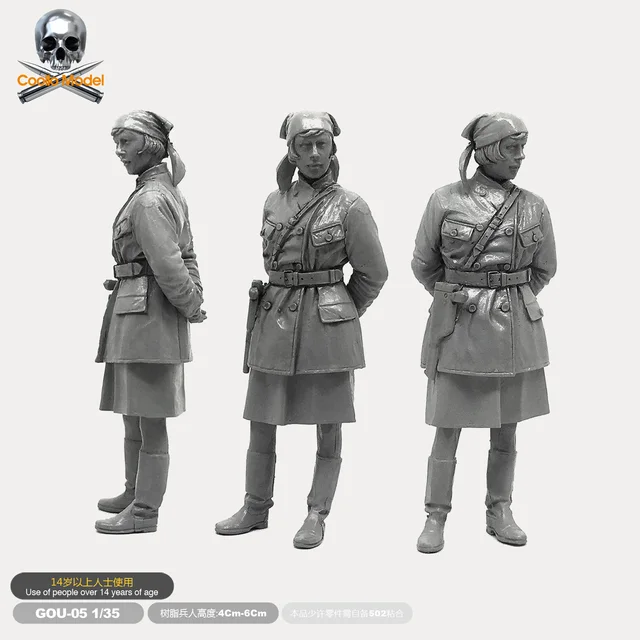 レジンフィギュア1/35,女性用レジンソルジャーモデル (osvietの