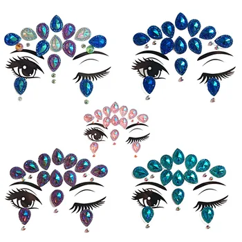 

Masquerade Face Decoration DIY Jewelry Acrylic Rhinestone Festival Party Temporary Tattoo Fashion Face Stickers for Women