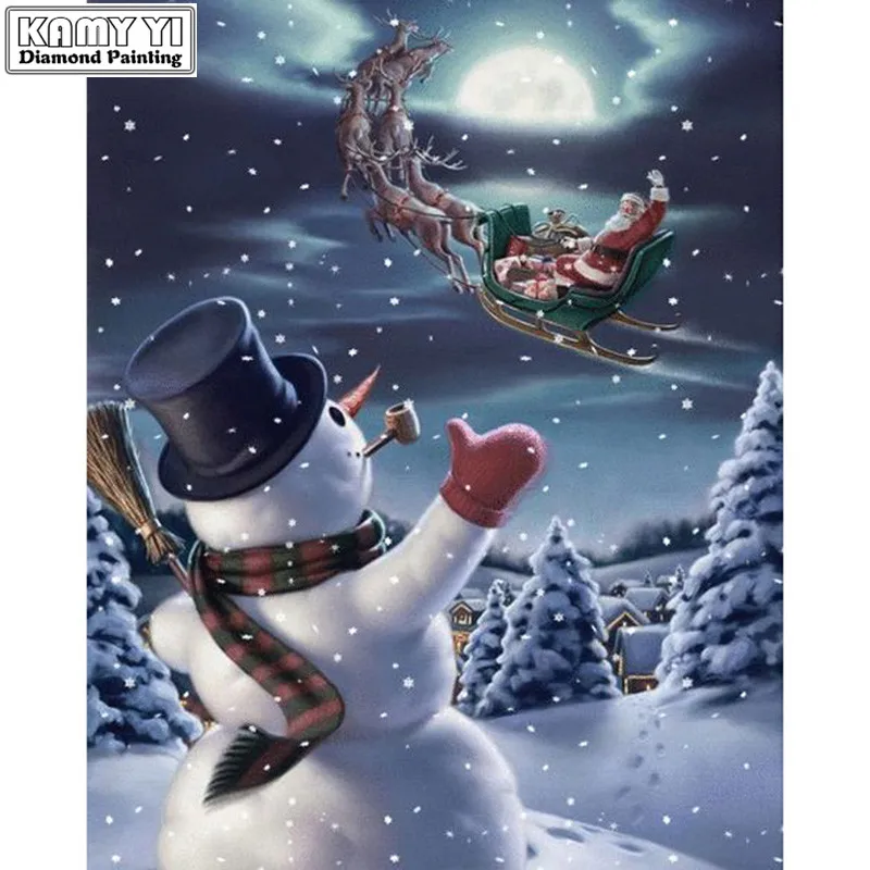 

5D DIY Diamond Painting winter snowman Full Square/Round Diamond Embroidery Decor Home Picture Of Rhinestone XY1