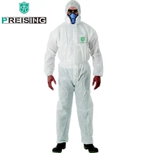 White Worker Uniform Men Disposable Cleaning Service Isolation Overalls Worker Jumpsuit Sterile Safety Work Wear Safety Clothing