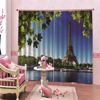 

Paris Scenery Decoration Window Curtains For Living Room Bedroom Kitchen Kids 3D Curtains Blackout Curtains Accessoires Bath