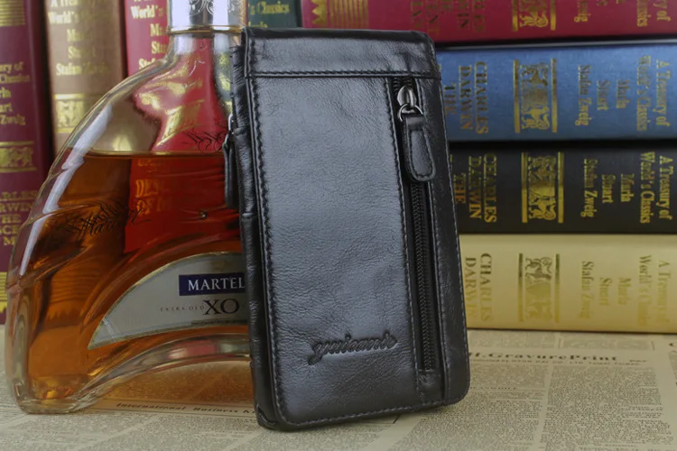 

Genuine Leather Sports Universal Wallet Bag for oneplus 6t Climbing Portable Case for one plus 6 t mobile phone Shoulder holster